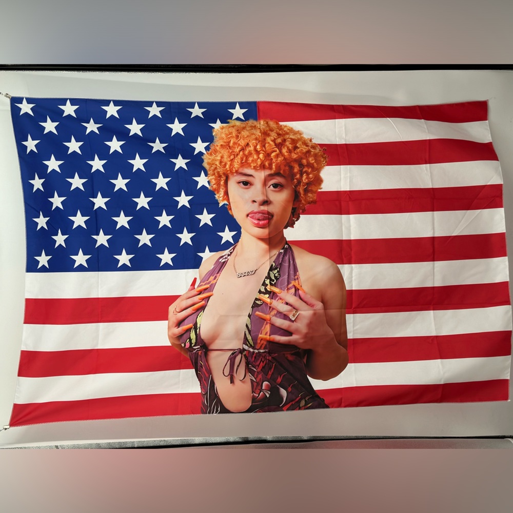 Ice Spice American Flag Tapestry 3x5ft